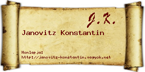 Janovitz Konstantin névjegykártya